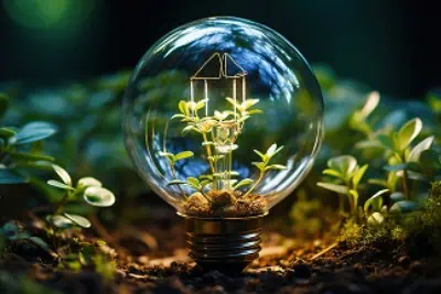 light bulb with green sprout growing soil ecology concept 1