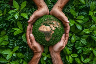 top view people caring mother nature 1